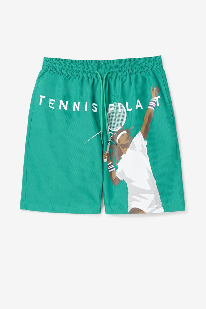 Fila Shorts Mens Green Cook Seersucker - Ireland 57082-FPYZ